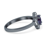 Art Deco Round Natural Stone Ring
