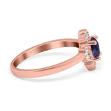 Art Deco Round Natural Stone Ring