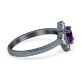 Art Deco Round Natural Stone Ring