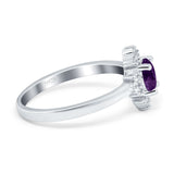 Art Deco Round Natural Stone Ring