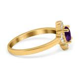 Art Deco Round Natural Stone Ring