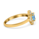 Art Deco Round Natural Stone Ring