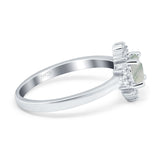 Art Deco Round Natural Stone Ring