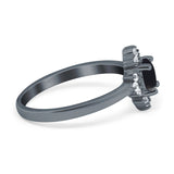 Art Deco Round Natural Stone Ring