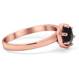 Minimalist Round Natural Stone Solitaire Ring