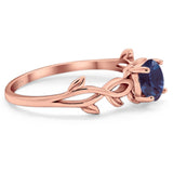 Minimalist Round Natural Stone Solitaire Ring
