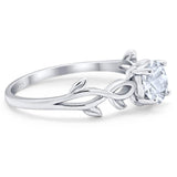 Minimalist Round Natural Stone Solitaire Ring