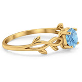 Minimalist Round Natural Stone Solitaire Ring