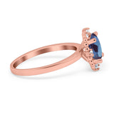 Art Deco Oval Natural Stone Beaded Ring
