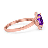 Art Deco Oval Natural Stone Beaded Ring