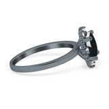 Art Deco Oval Natural Stone Beaded Ring