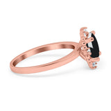 Art Deco Oval Natural Stone Beaded Ring