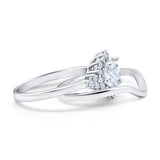 Two Piece Round Natural Stone Cluster Ring