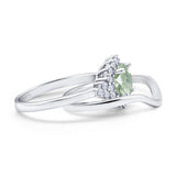 Two Piece Round Natural Stone Cluster Ring