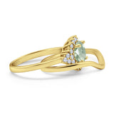 Two Piece Round Natural Stone Cluster Ring