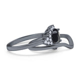 Two Piece Round Natural Stone Cluster Ring