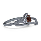 Two Piece Round Natural Stone Cluster Ring