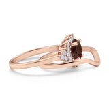 Two Piece Round Natural Stone Cluster Ring
