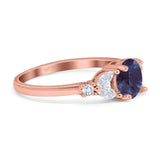 Art Deco Round Natural Stone Leaf Style Ring
