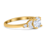 Art Deco Round Natural Stone Leaf Style Ring