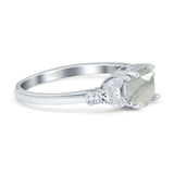 Art Deco Round Natural Stone Leaf Style Ring