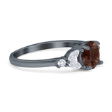 Art Deco Round Natural Stone Leaf Style Ring