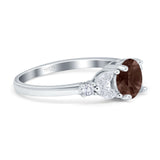 Art Deco Round Natural Stone Leaf Style Ring