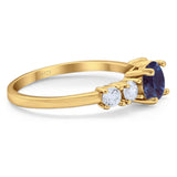 Five Stone Round Natural Stone Ring