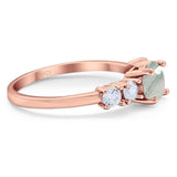 Five Stone Round Natural Stone Ring