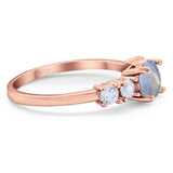 Five Stone Round Natural Stone Ring
