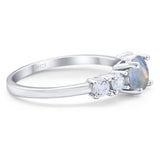 Five Stone Round Natural Stone Ring