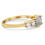Five Stone Round Natural Stone Ring
