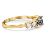 Five Stone Round Natural Stone Ring