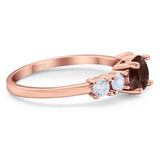 Five Stone Round Natural Stone Ring