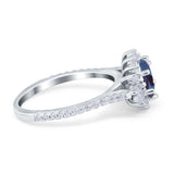Art Deco Oval Natural Stone Floral Ring