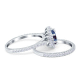 Two Piece Oval Natural Stone Bridal Ring