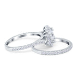 Two Piece Oval Natural Stone Bridal Ring