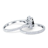 Two Piece Oval Natural Stone Bridal Ring
