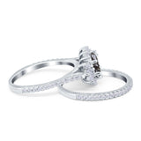 Two Piece Oval Natural Stone Bridal Ring