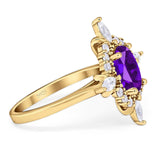 Vintage Style Oval Natural Stone Ring