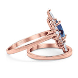 Two Piece Oval Natural Stone Bridal Ring