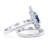 Two Piece Oval Natural Stone Bridal Ring