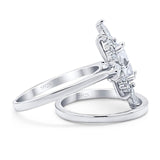 Two Piece Oval Natural Stone Bridal Ring