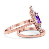 Two Piece Oval Natural Stone Bridal Ring