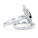 Two Piece Oval Natural Stone Bridal Ring