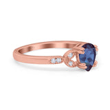 Pear Teardrop Natural Stone Floral Ring
