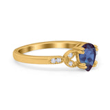 Pear Teardrop Natural Stone Floral Ring