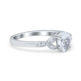 Pear Teardrop Natural Stone Floral Ring