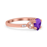 Pear Teardrop Natural Stone Floral Ring