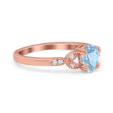 Pear Teardrop Natural Stone Floral Ring